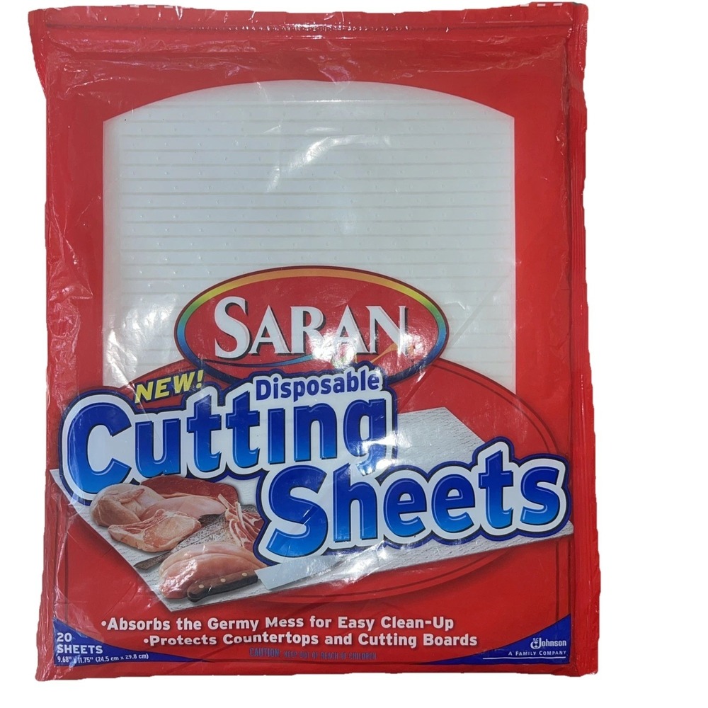 Saran Disposable Cutting Sheets Brand New 20 Sheets Sealed Package Discontinued